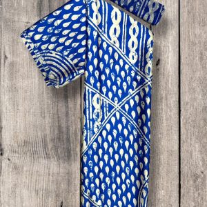 Silk and Chiffon Fabric- Blue