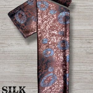Silk and Chiffon Fabric- Brown