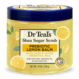 Dr Teal’s Shea Sugar Scrub with Prebiotic Lemon Balm 19 oz/538g