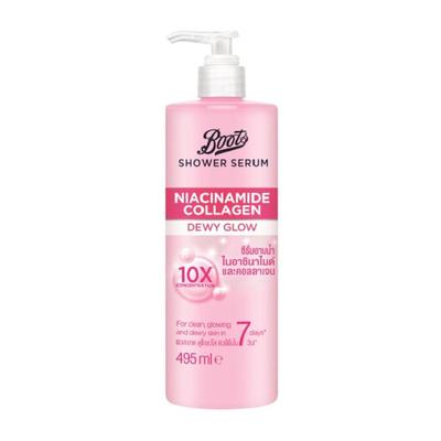 Boots Niacinamide Collagen Dewy Glow Shower Serum – 495ml