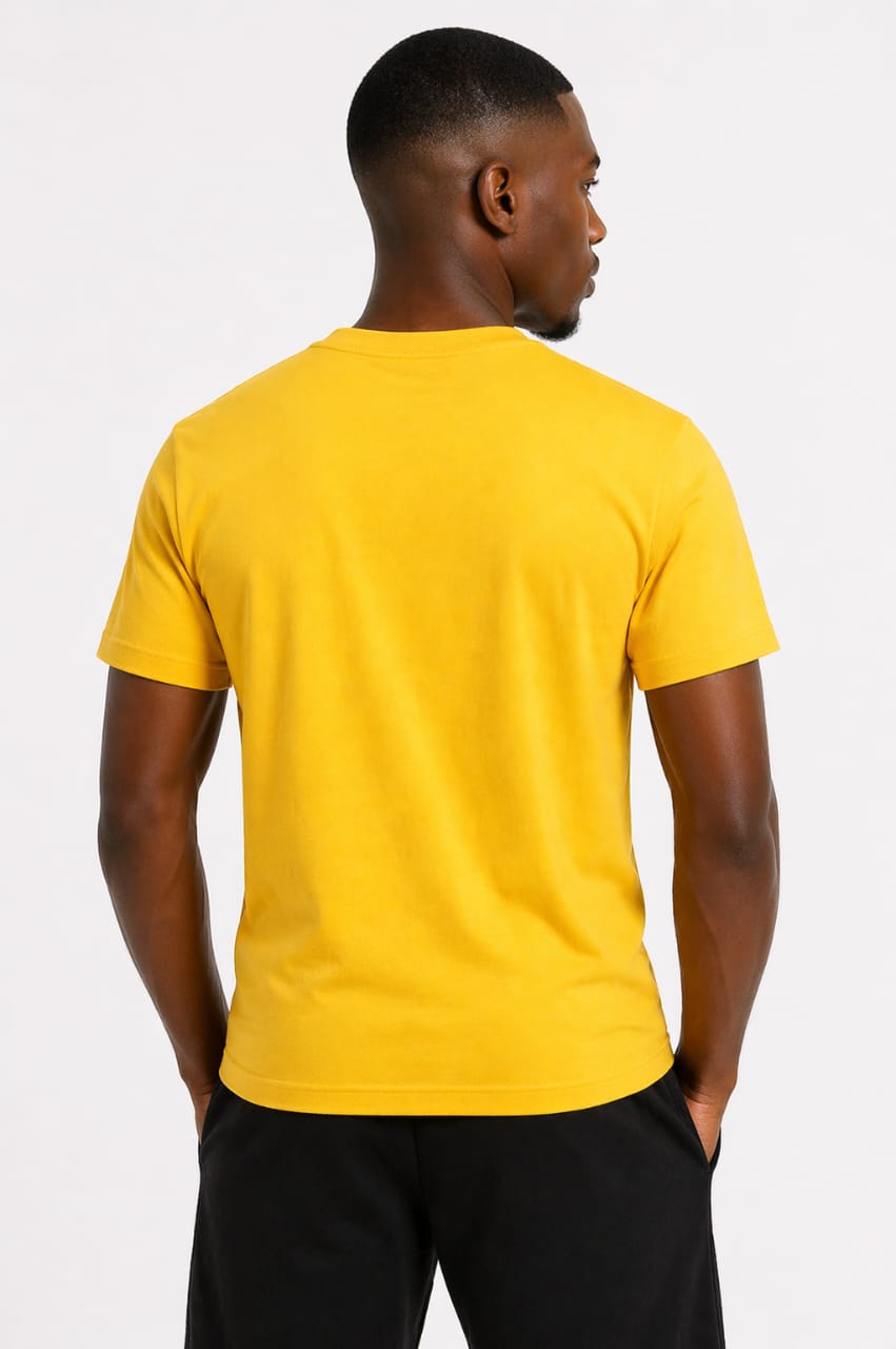 Men's Casual Champion T-shirt- Yellow - Image 3