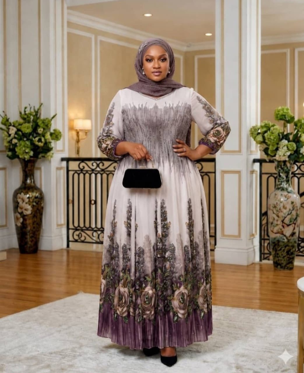 Elegant Women's Abayas with Matching Scarf - Image 3