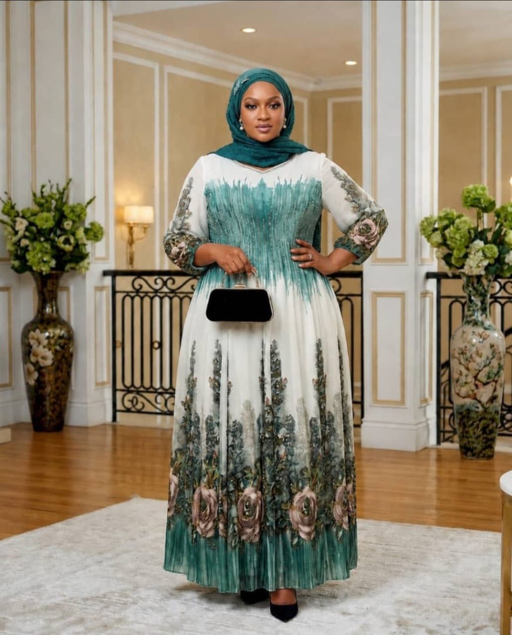 Elegant Women's Abayas with Matching Scarf - Image 2
