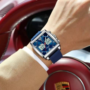 LUXURY SILVER RIMMED POEDAGAR DOUBLE TIMEPIECE