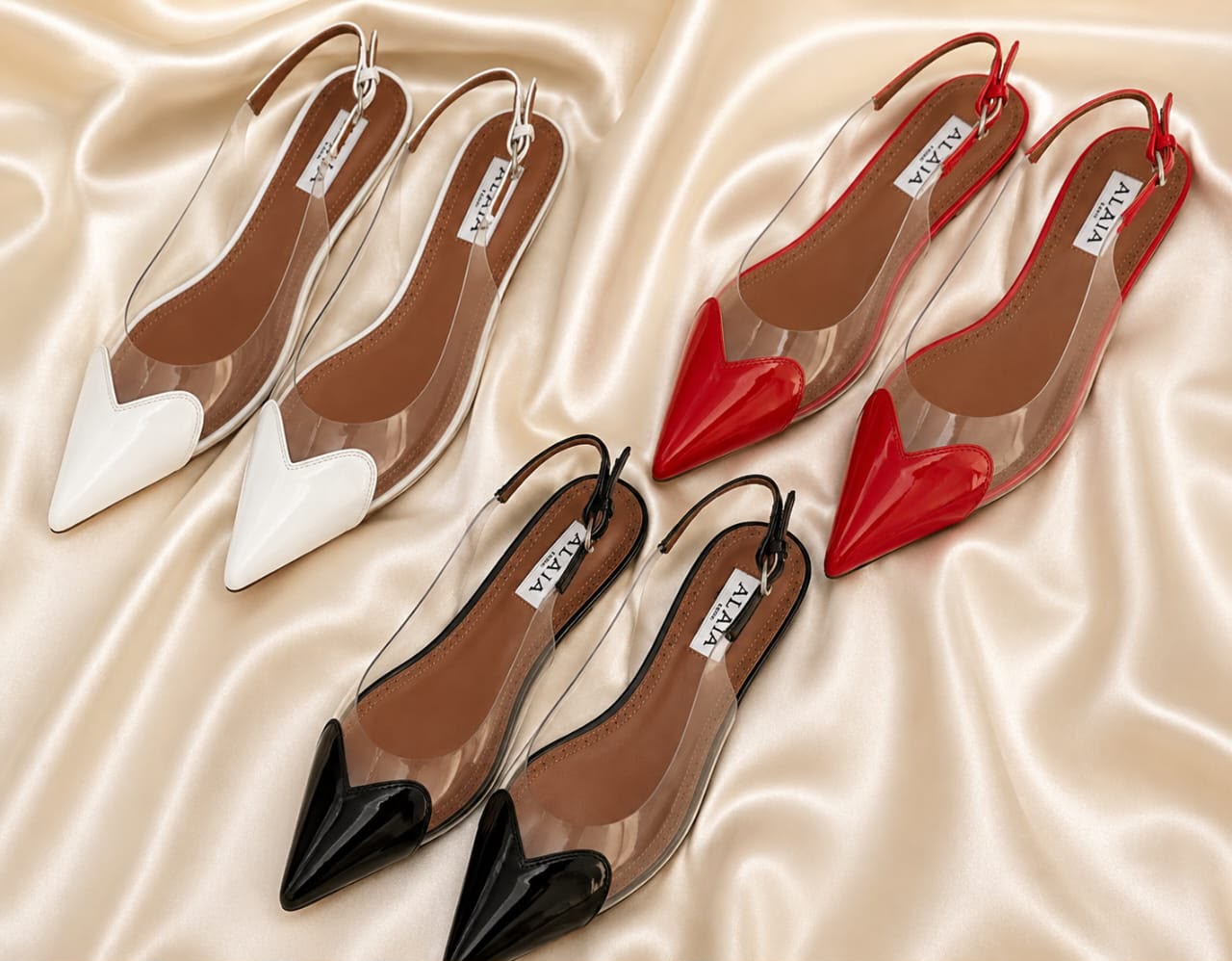 Alaïa Women's Pointed Toe Slingback Flat Shoes