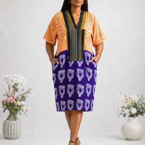 Ankara and Aso Oke Short Bubu Dress