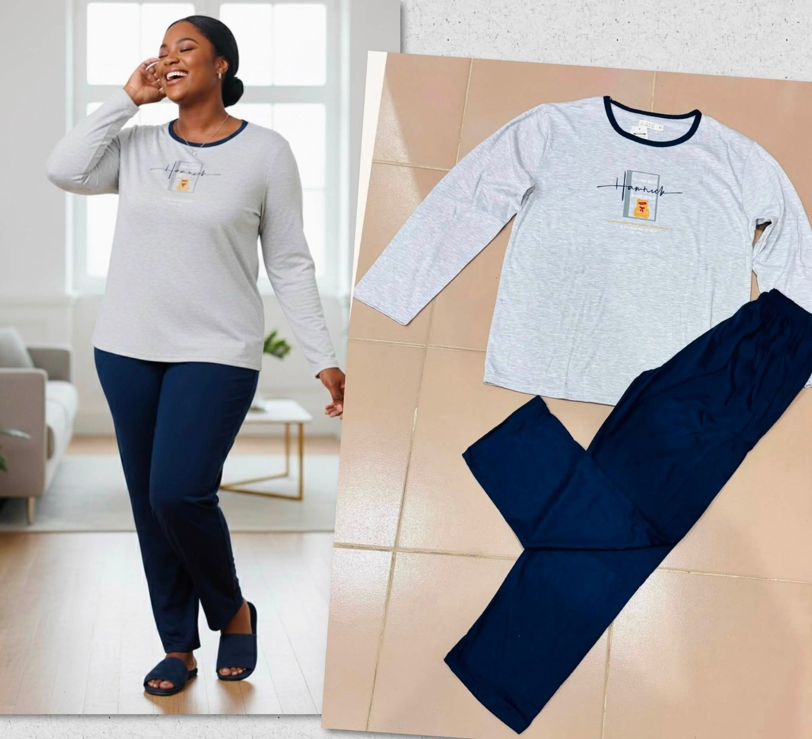 Unisex Long Sleeve Sleepwear Set