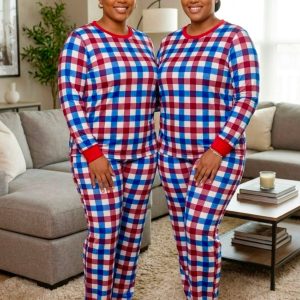Couple Signature Round Neck Long Sleeve Sleepwear Set