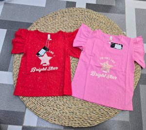 Cute Bright Stars Cotton Tops for Girls