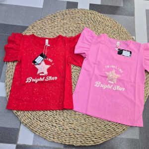 Cute Bright Stars Cotton Tops for Girls