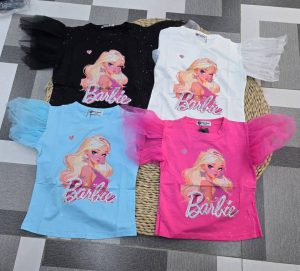 Cute Barbie High Quality Cotton Tops For Girls