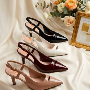 Women's Patent Leather Strappy Stiletto High Heels – Elegant Dress Sandals