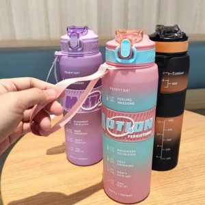Motivational Hydration Water Bottle with Time Markers
