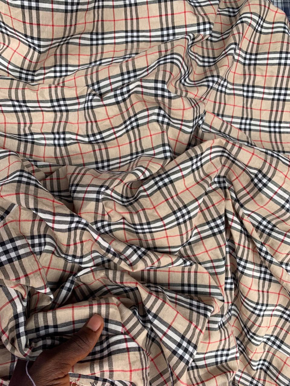 Plaid Cotton Dress Material for Ready-to-Wear Clothing