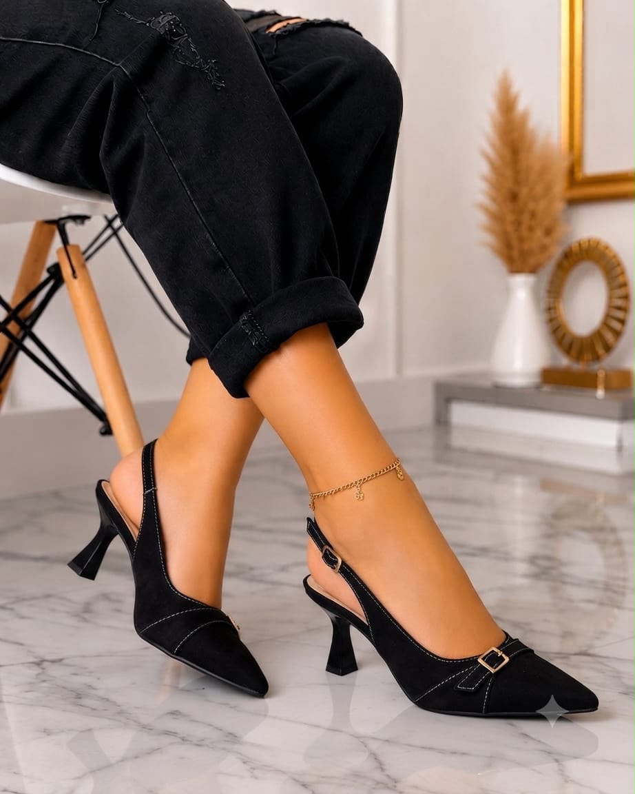 Women's Slingback Stiletto Heels – Elegant Covered Pointed-Toe Dress Shoes - Image 5