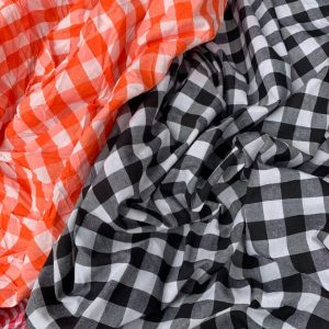 Premium Plaid Cotton Fabric by the Yard – Soft Checkered Dress Material for Sewing