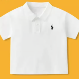 Kids And Teens White Collar Neck Polo