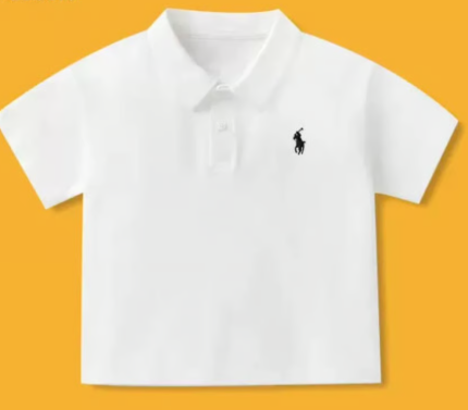 Kids And Teens White Collar Neck Polo