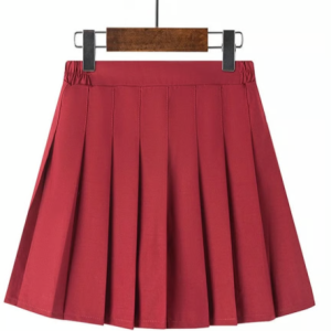 Girls Pleated Mini Skirt School Skirt for Kids Red Skater Skirt
